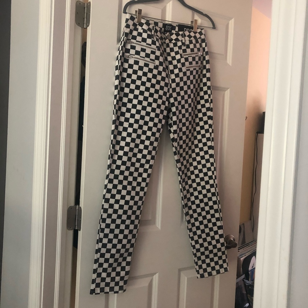 High-rise BDG checkered denim jeans